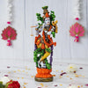 Ecraftindia Handcrafted Polyresin Colorful Standing Lord Krishna Idol Playing Flute Statue