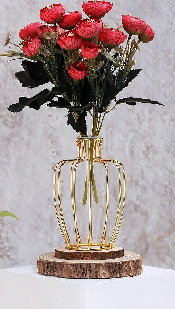 SATYAM KRAFT 2 Pcs Artificial Rose Flower Sticks | Decorative Items for Home Decor, Room, Living Room, Table Centerpiece, Balcony, Office | Perfect for Wedding, Birthday, Enagagement 