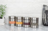 Femora Kitchen Storage Jars Steel Body With See Through Window Jar | 700 Ml | Pack of 4