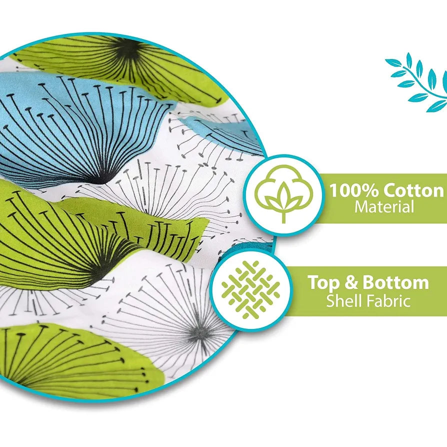 Divine Casa Floret 100% Cotton Single Dohar | 120 GSM | Soft & Lightweight Throw Blanket | Cozy & Breathable Bedding | All-Season Comfort | 210 x 140 CM, Aqua