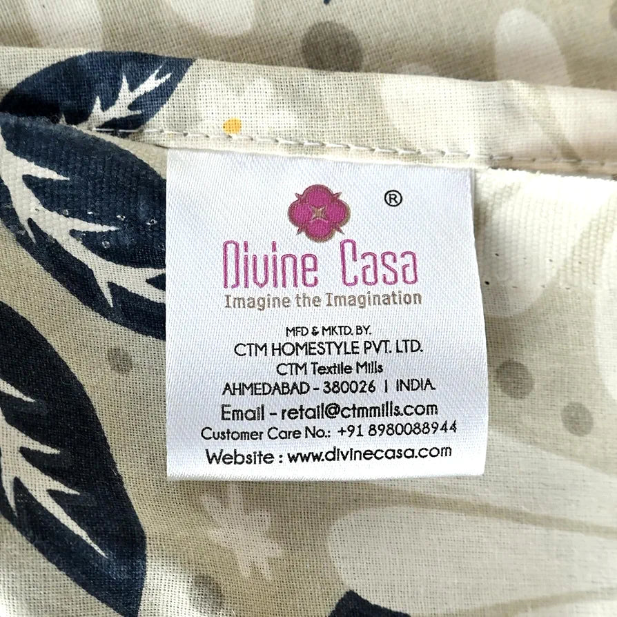 Divine Casa 100% Cotton Bedsheet for Single Bed, 144 TC Bedsheet Single Size Bed Cotton with 1 Pillow Cover 