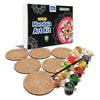 Mini Leaves Wooden Mandala Beginner Paint Kit Tea Coasters Art and Craft Kit | Coaster Diy Kit Set of 6