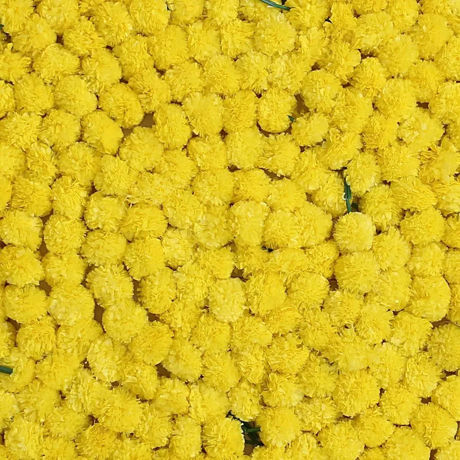 D-tone 5 Pcs Artificial Marigold Garland Mala Flower Genda Phool Long for Decoration, Home, Wedding, Festivals, Durga Pooja, Diwali, Ganesh Chaturthi 