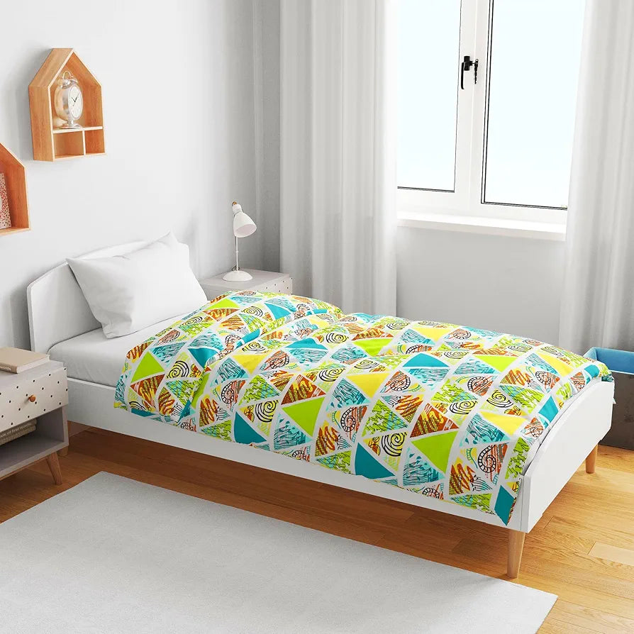 Divine Casa Cotton Geometric Print 120 GSM New Born All Season Ultrasoft Single Baby Blanket for Babies 