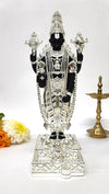 Gold Art India Lord Tirupati Balaji Silver Plated Black Terracotta Idol