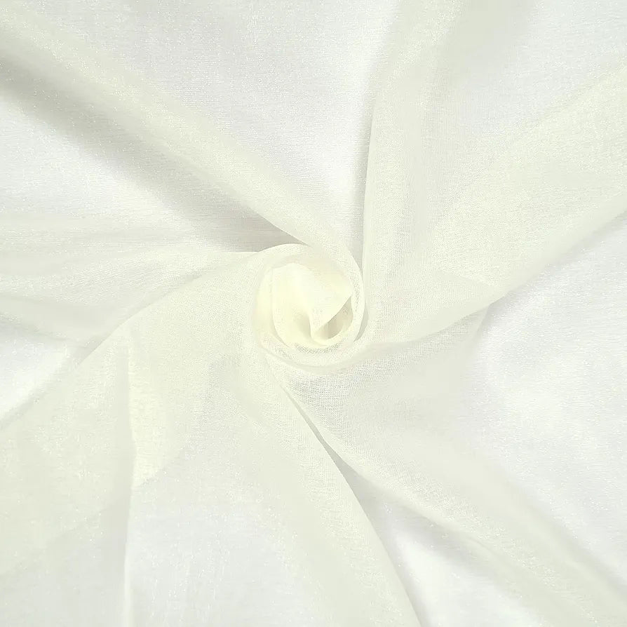 Divine Casa Sheer Window Curtains Pack of 2 | 5 Feet | Textured Abstract Pattern | Lightweight & Airy | Elegant Semi Transparent Fabric for Natural Light | Fine White