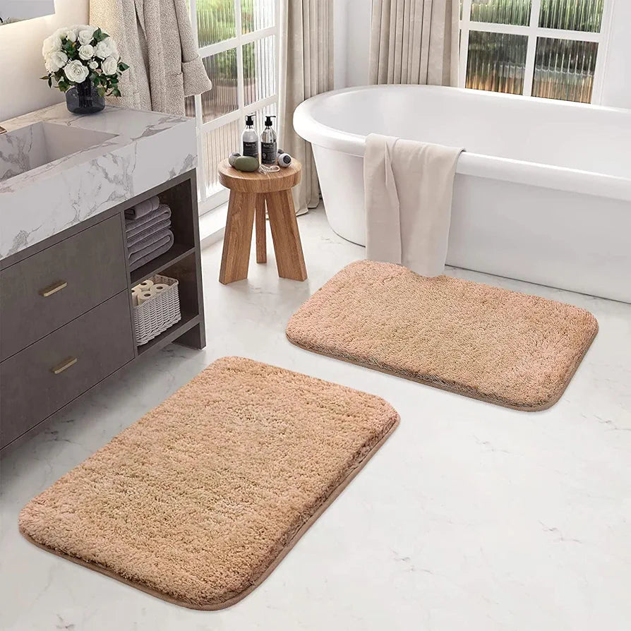 Luxe Home Bath Mat Super Soft Ultra Absorbent mat Microfibre 3200 GSM Door Mat for Home/Kitchen/Bathroom/Bedroom/Kid's Room Floor Mat  Pack of 2