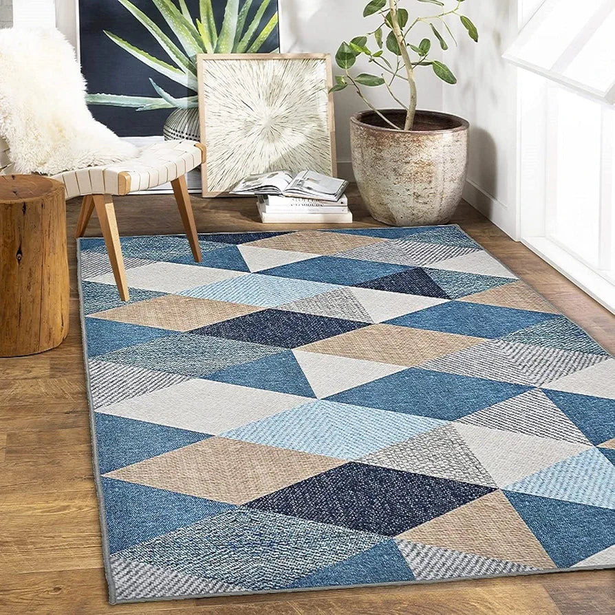 ishro home 4x6 Feet 3D Jet Multi Printed Carpet Rug Runner and Carpets for Bedroom/Living Area/Home with Anti Slip Backing 