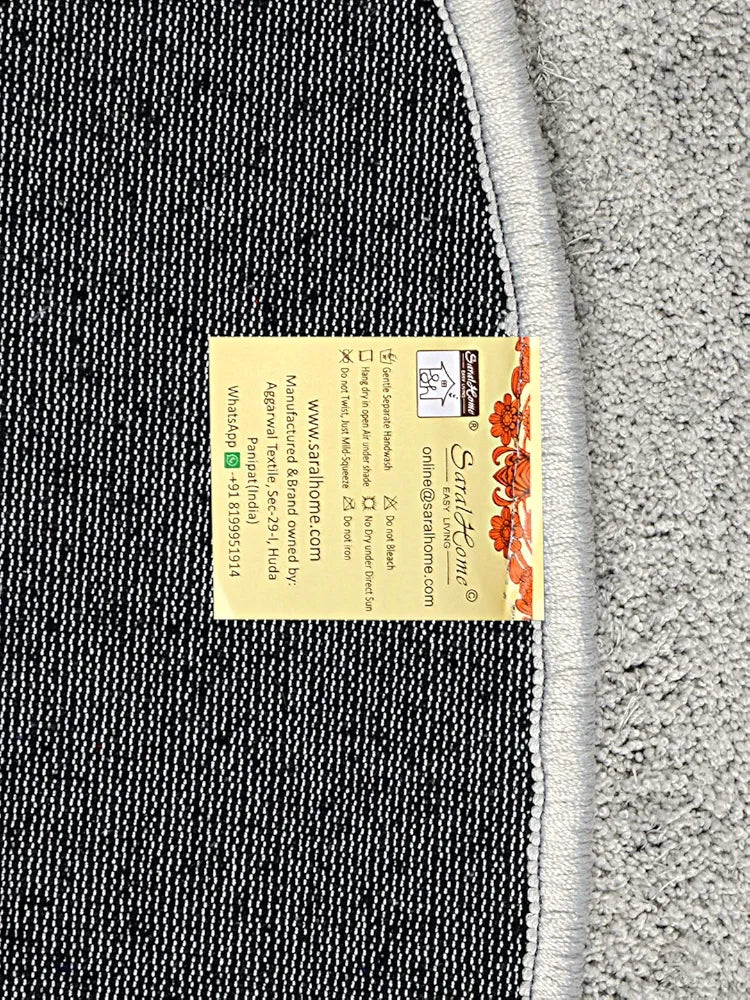 SARAL HOME EASY LIVING Polyester, Polyester Blend Neo Shaggy Yarn Anti-Skid Round Mats 