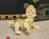 Gold Art India Laddu Gopal Idol Gold Plated Off-White Bal Gopal Idol Little Krishna Idol