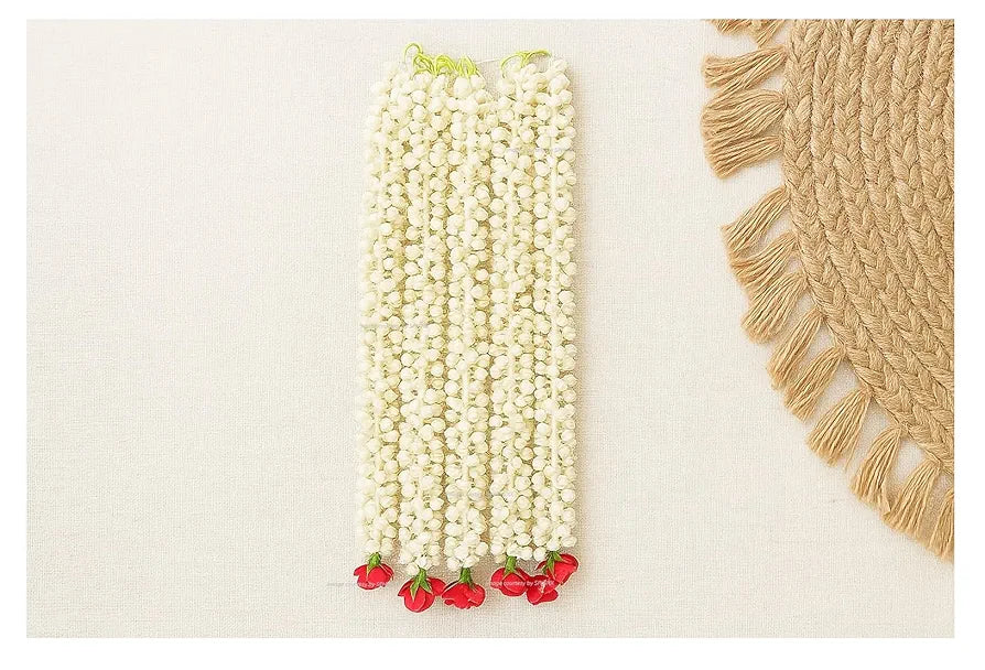 SPHINX Artificial Jasmine Buds  & Rose Strings Garlands for Festivals Pooja Wedding Housewarming Diwali Decorations Approx 2.5 ft/30 Inches  - 