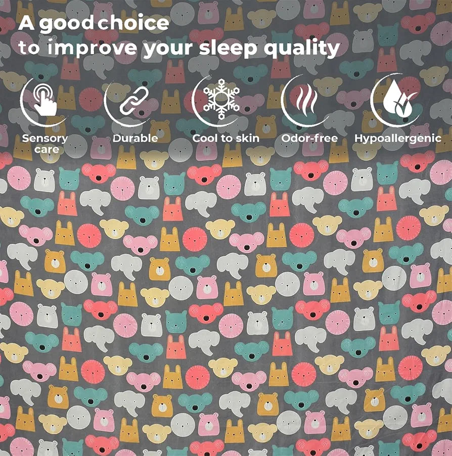 FRESH FROM LOOM Glace Cotton Wrinkle Free Soft Hypoallergenic Bed Sheet | Cartoon Printed Single Bedsheet With One Pillow Cover For Kids , 144 tc