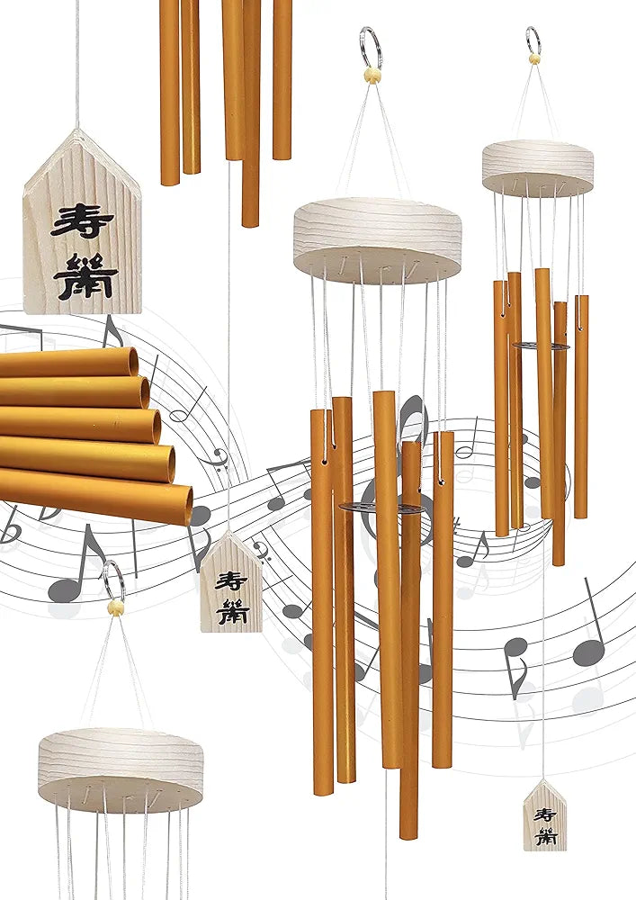 Plus Value 5 Pipe Wind Chimes for Balcony Home Positive Energy Decor Garden Outdoor Feng Shui Metal Hanging Bells Big Size 