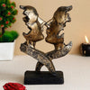 Ecraftindia Golden Polyresin Antique Finish Woman and Man Kissing Each Other Handcrafted Decorative Couple Showpiece