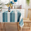 Urban Space Sicilia Vertical Green Table Linen for 4 Seater Anti Skid Center Table Cloth