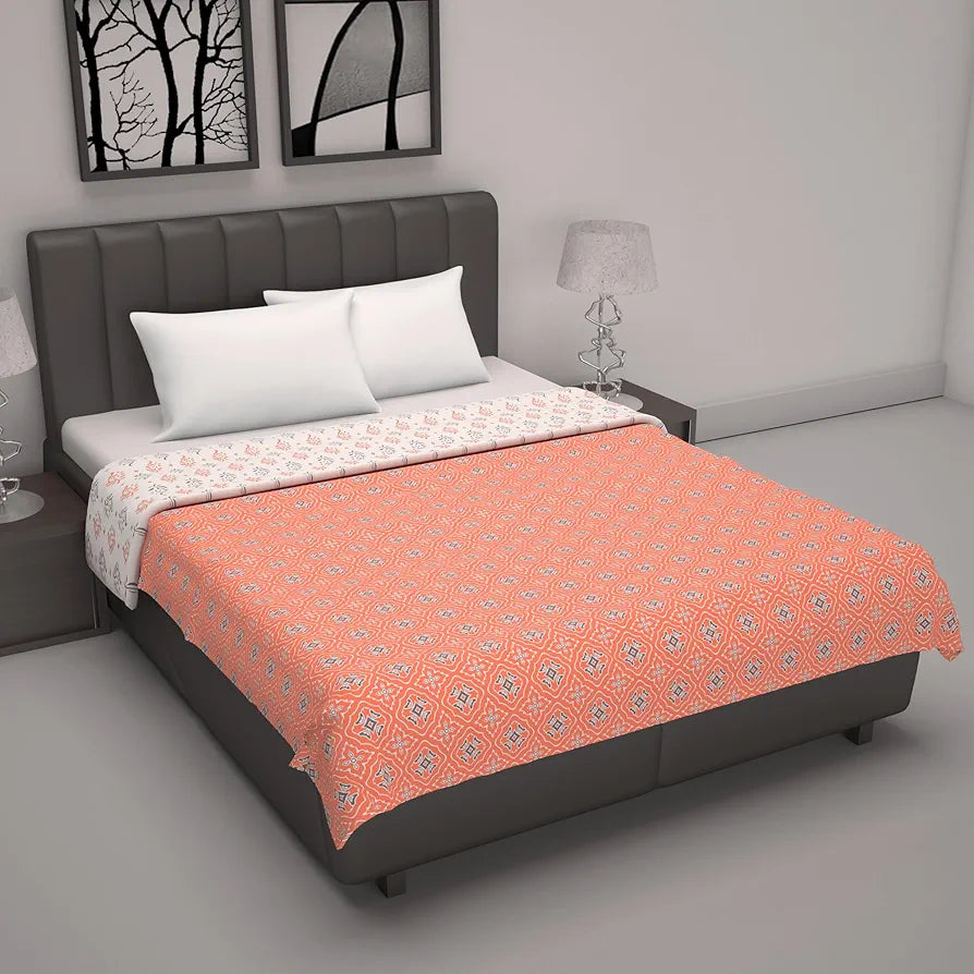 Divine Casa 120 GSM 100% Cambric Cotton Jaipuri Dohar Single Bed Reversible AC Blanket- | TC - 120
