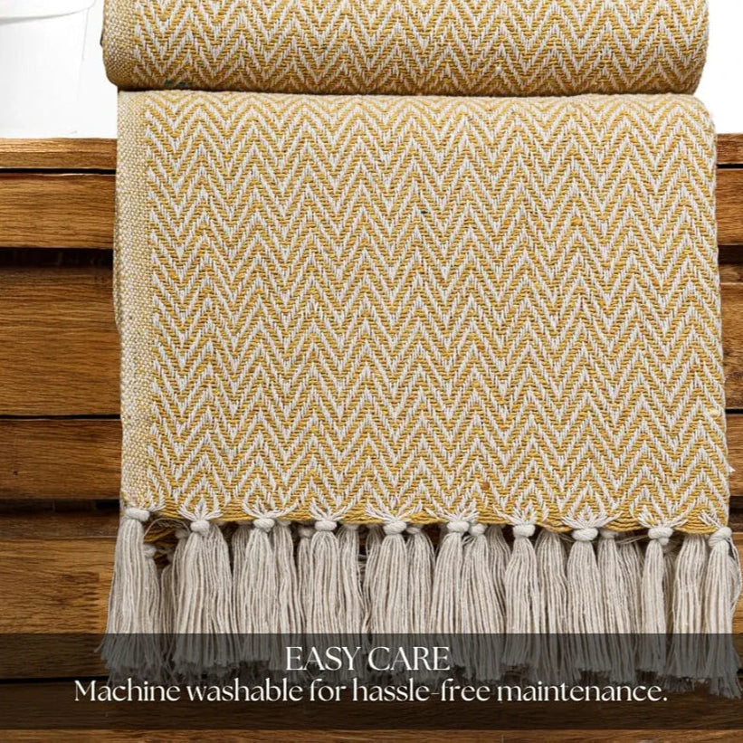 HOMADORN All Season Cotton Weaved Throw Blanket for Bed/Sofa 50x70 INCHES 