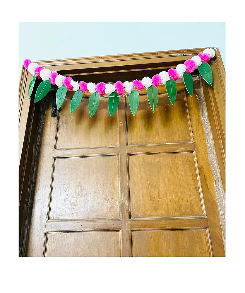 SPHINX Artificial Marigold &Mango Leaves Simple Door-Window toran/Door hangings/Festive Decorations - Approx.100 cms/40 Inches/3.33 Ft. - 