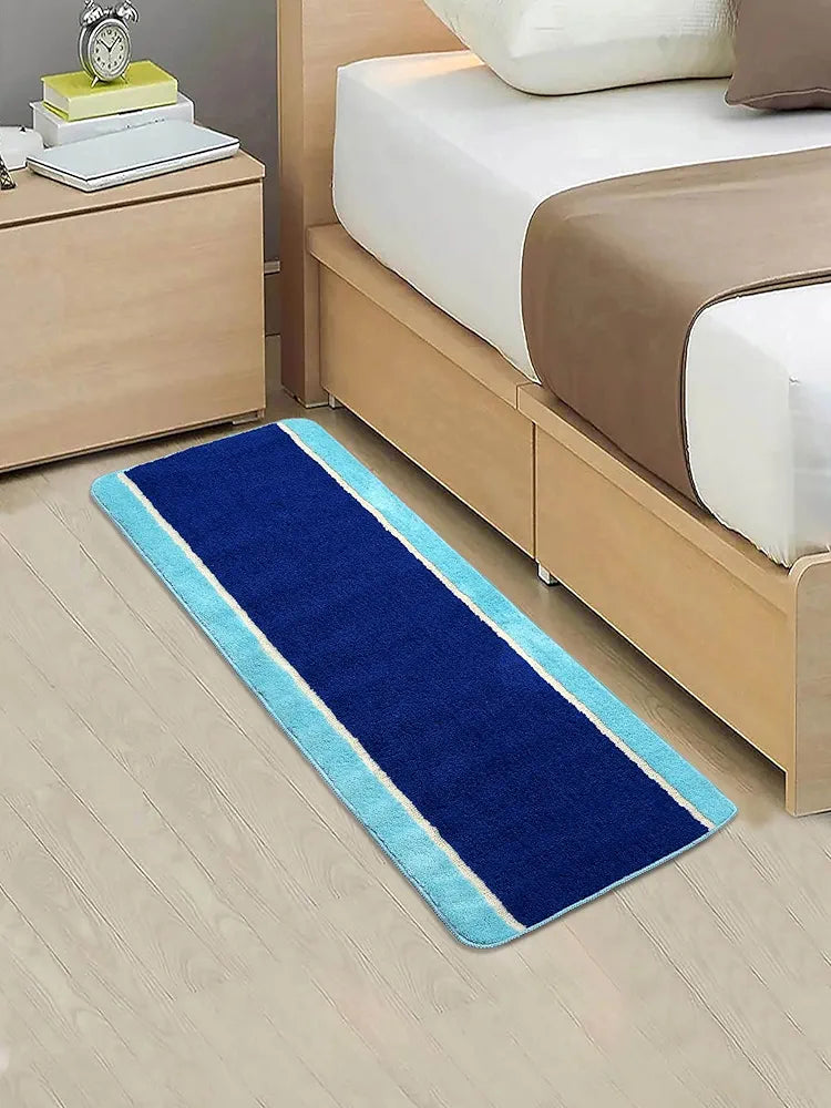 Saral Home Stripe Microfiber Durable & Washable Multipurpose Runner for Home/Kitchen/Living Area/Lobby/Office Entrance with Anti Skid Backing 