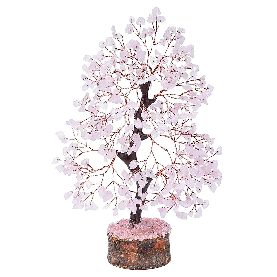 BEZAVO Rose Quartz Crystal Feng Shui Tree | Healing & Love Energy Tree for Home & Office | Unique Decor for Living Room & Hall | Ideal Gift for Men & Women – Housewarming, Wedding 