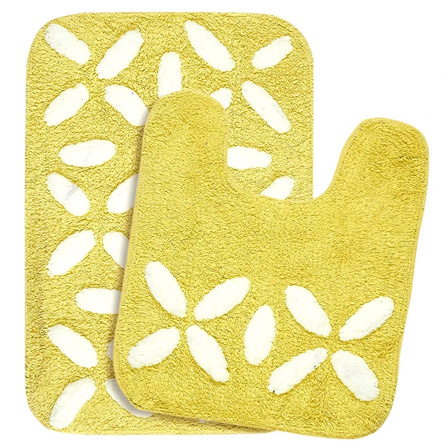 Saral Home Cotton Rectangular Bathmat With Contour Mat