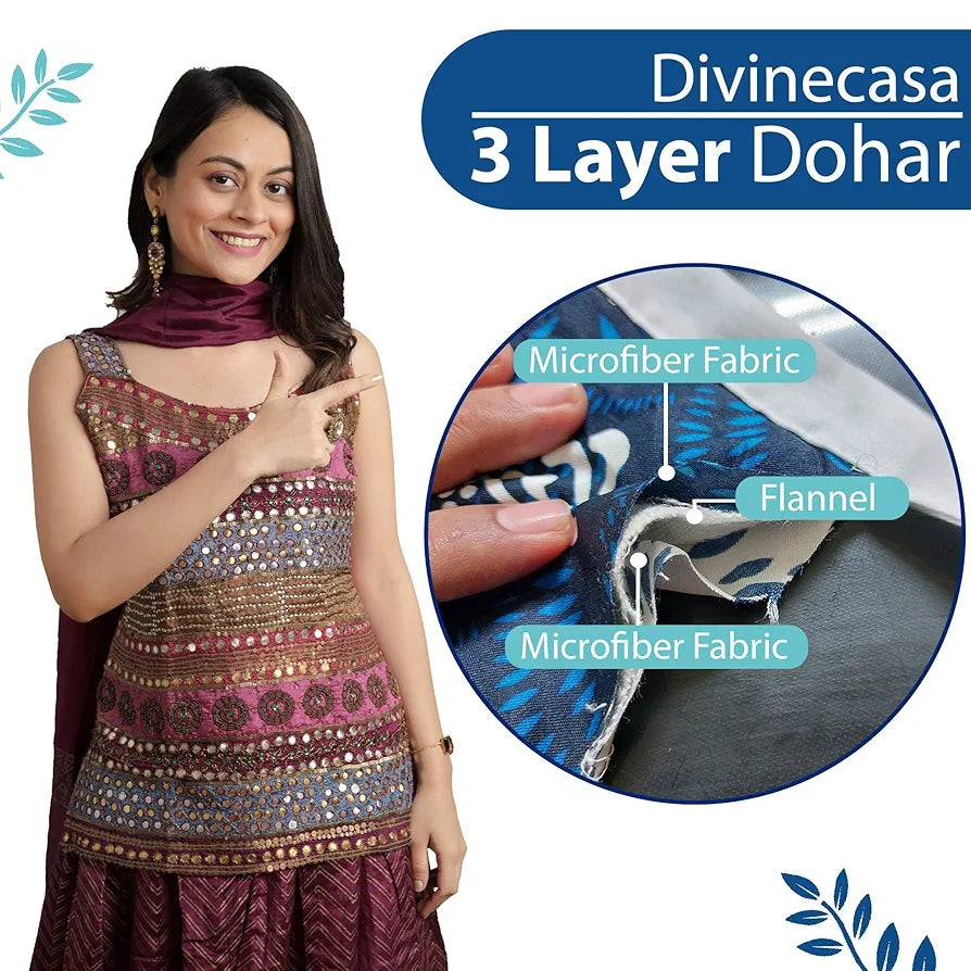 Divine Casa Microfiber Winter Single Bed Throws for Sofa and Couch Decorative Reversible AC Blanket Dohar Living Room, 210 cm x 140 cm 