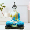 Jaipur Ace Meditating Buddha Polyresin Idol Showpiece White Sky Blue