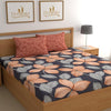 Dreamlet Premium Cotton Flat Double Bedsheets With 2 King Size Pillow Covers Double Bed Breathable | Blue & Brown