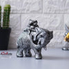 Ecraftindia Polyresin Elephant Statue With Baby Elephant on His Back Decorative Showpiece