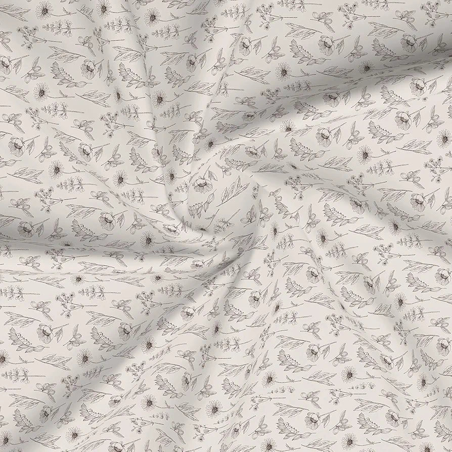 Layers Lumina Floret 100% Cotton Bedsheet Set for All Seasons - Lightweight, Moisture Absorbent, Machine Washable & Easy to Care - 144 TC - Queen Size 