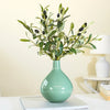 Behoma Metal Round Flower Vase Sea Mist Green Tall Vase Flowers not Included