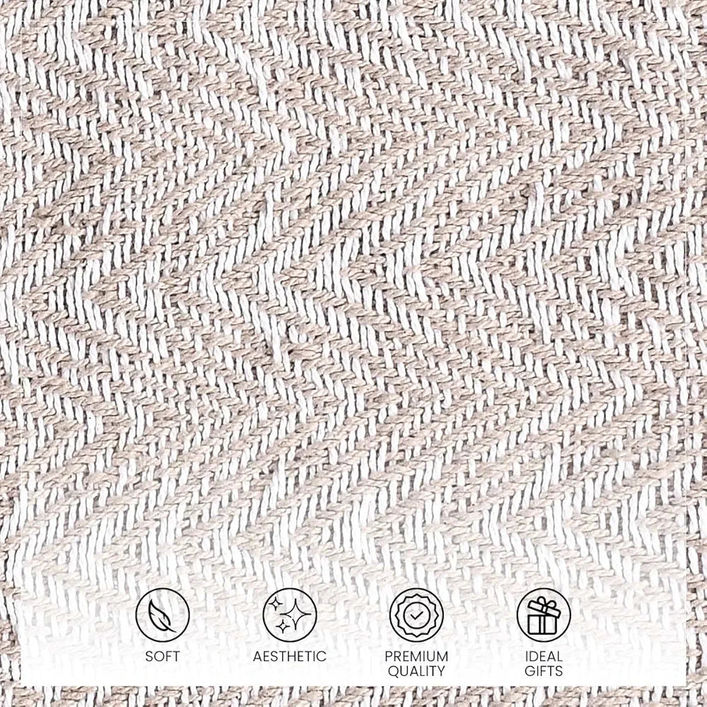 SASHAA WORLD Soft Herringbone Throw Blanket | Used Both Indoor and Outdoor |Blanket for Living Room, Sofa, Bed & Chair | Grey Throw Blanket| Pack of 1, 180 x130 cm