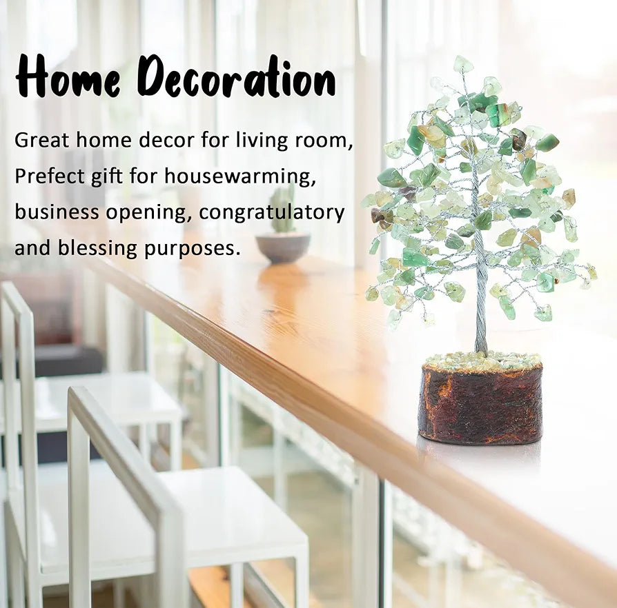 Crocon Green Jade Crystal Bonsai Tree | Feng Shui Home Decor for Luck & Positivity | Unique Gift for Housewarming, Anniversary, Birthday & Office Table Decoration