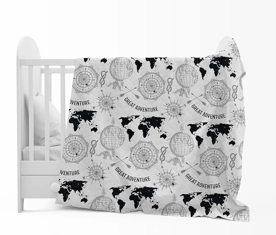 Divine Casa 120 GSM Microfiber Single Kids Dohar  | Soft & Lightweight Throw Blanket | Cozy & Breathable | All-Season Comfort | 140 x 100 CM | Geographic Pattern | Stonewash Grey