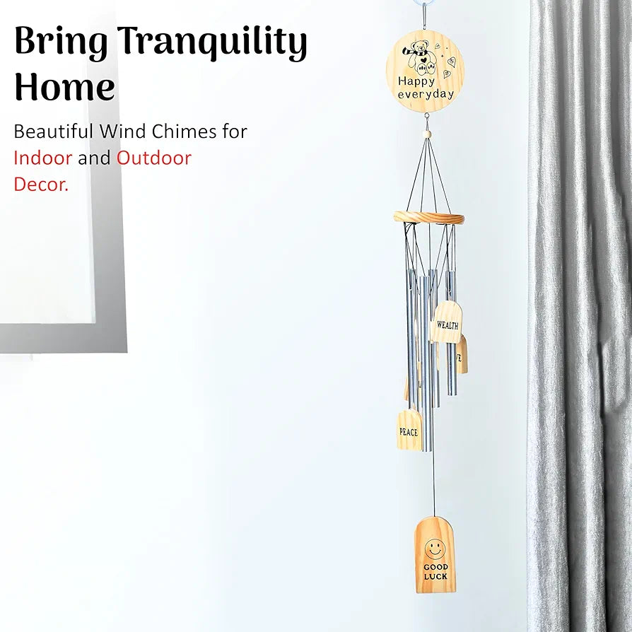 Hindcraft Tranquil Harmony Wind Chimes for Bedroom & Living Room – Calming Décor, Uplifting Energy, Ideal Gift for Women, Men, Couples, Housewarming, Balcony & Garden Ornament