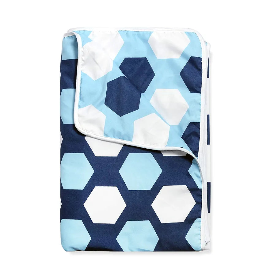 Divine Casa 120 GSM Microfiber Double Dohar | Soft & Lightweight Throw Blanket | Cozy & Breathable | All-Season Comfort | 220 x 205 CM | Hexagonal Pattern | Legion Blue