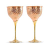 Indian Art Villa Copper Wine Glass With Brass Stand - 258 gms (Pack of 2)