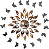 Bikri Kendra Sun with Butterfly Acrylic Mirror Wall Stickers Set of 45