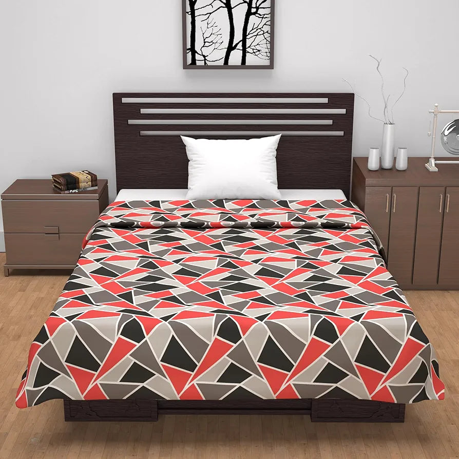 Divine Casa 100% Pure Cotton 120 GSM Reversible Geometric Print Single Bed Dohar for All Season Size | TC - 144