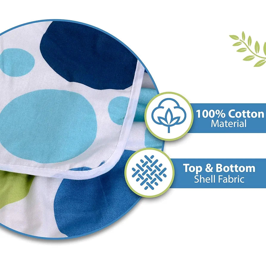 Divine Casa Pure Cotton Polkadot 120 GSM Ac Blanket,Dohar for Double Bed, Light Weight Quilt for Mild Winter  Blue and Green, Lightweight