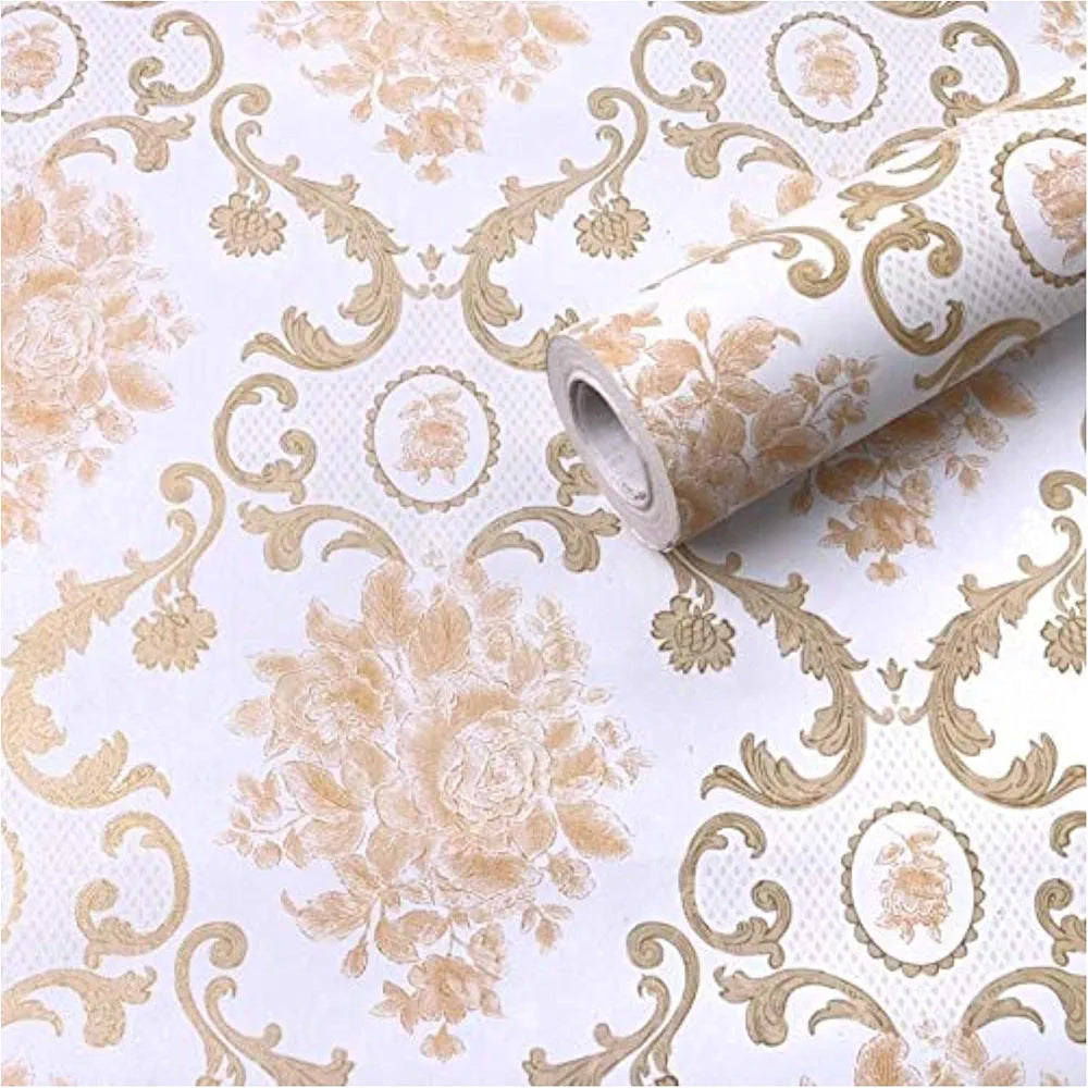 Jaamso Royals Golden Damask Hall Wallpaper for Walls 200CM X 45CM ...