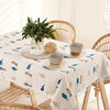 Urban Space Cotton Dining Table Cover 4 Seater Printed Cotton Table Cloth Clour High Bird Blue