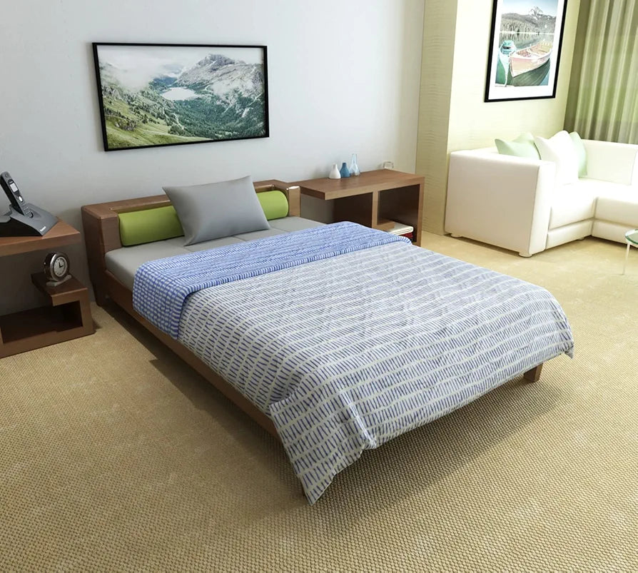 Divine Casa 100% Cotton Single Bed Cambric Comforter | Blanket for All Seasons - Luxurious Comfort and Breathability | TC - 110