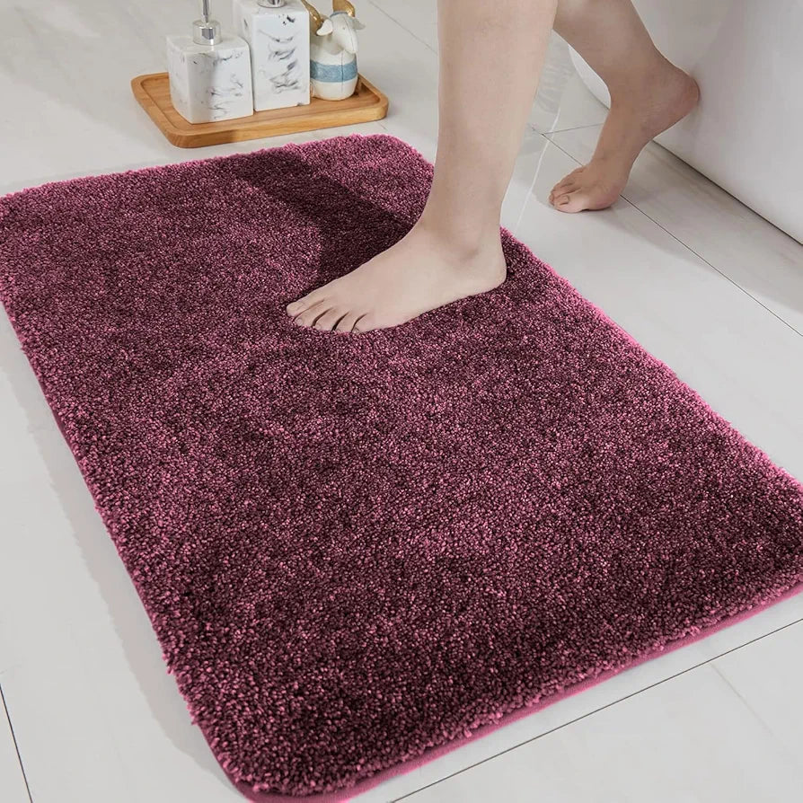 LUXE HOME INTERNATIONAL Microfibre Rectangular Bath mat Super Soft Anti Skid Newman Mat for Bathroom 