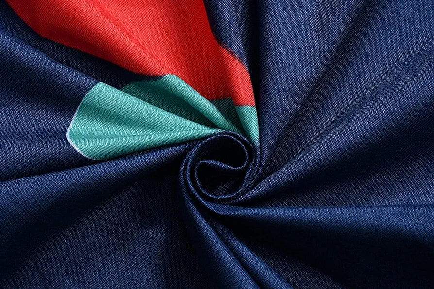 THE HOME STYLE Cotton Feel Glace Cotton All Around Elastic Fitted Printed King Size Double Bed Bedsheet With 2 Pillow Cover,300 TC