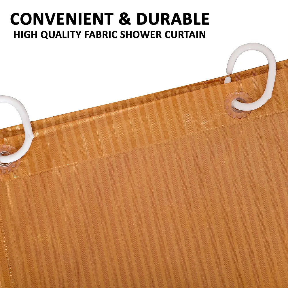 Kuber Industries Shower Curtain | 7 Feet | Bathroom Shower Curtain | AC Curtains | PVC Waterproof Window Curtain | Curtains for Bathtub | 8 Rings Curtain | Lining | Golden