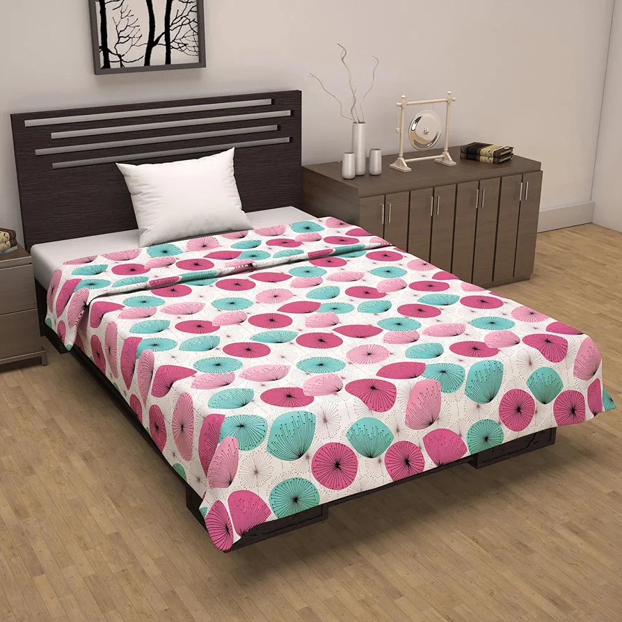 Divine Casa 100% Cotton Single Bed Dohar | Lightweight & Soft AC Blanket | Reversible Summer Quilt | Cozy & Breathable | 210 x 140 CM, Rose Pink