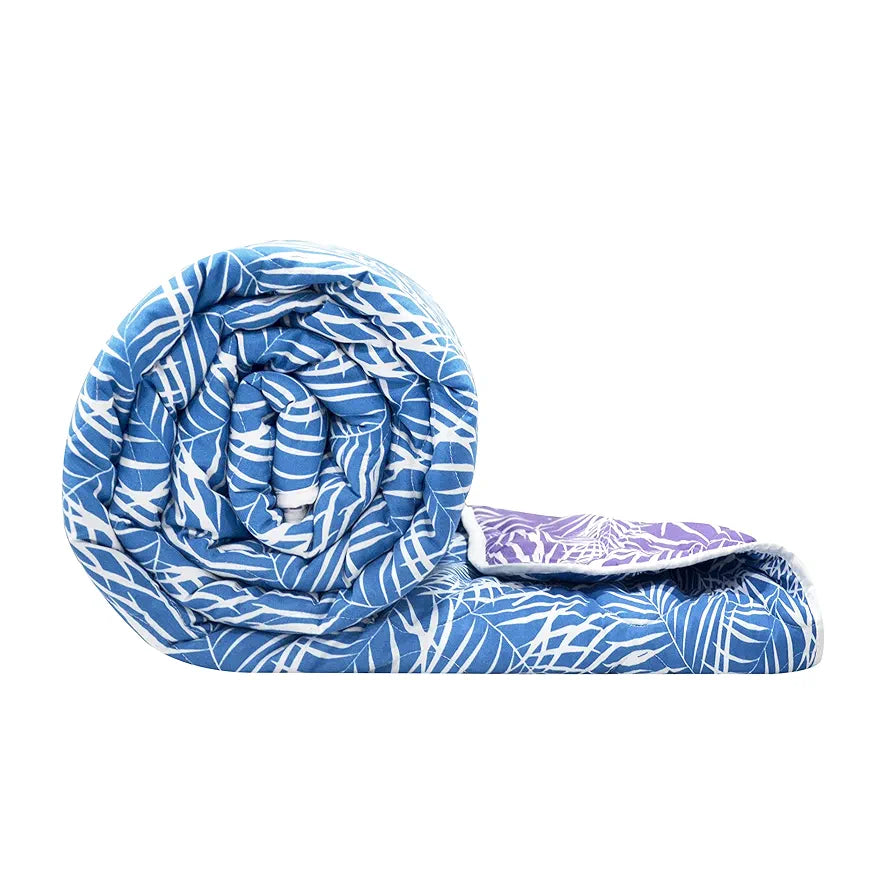 Divine Casa Microfiber 150 GSM Reversible Double Bed Comforter | Ultra Soft & Lightweight Blanket | Cozy & Breathable for All-Weather | 254 x 230 CM, Aquarius Purple