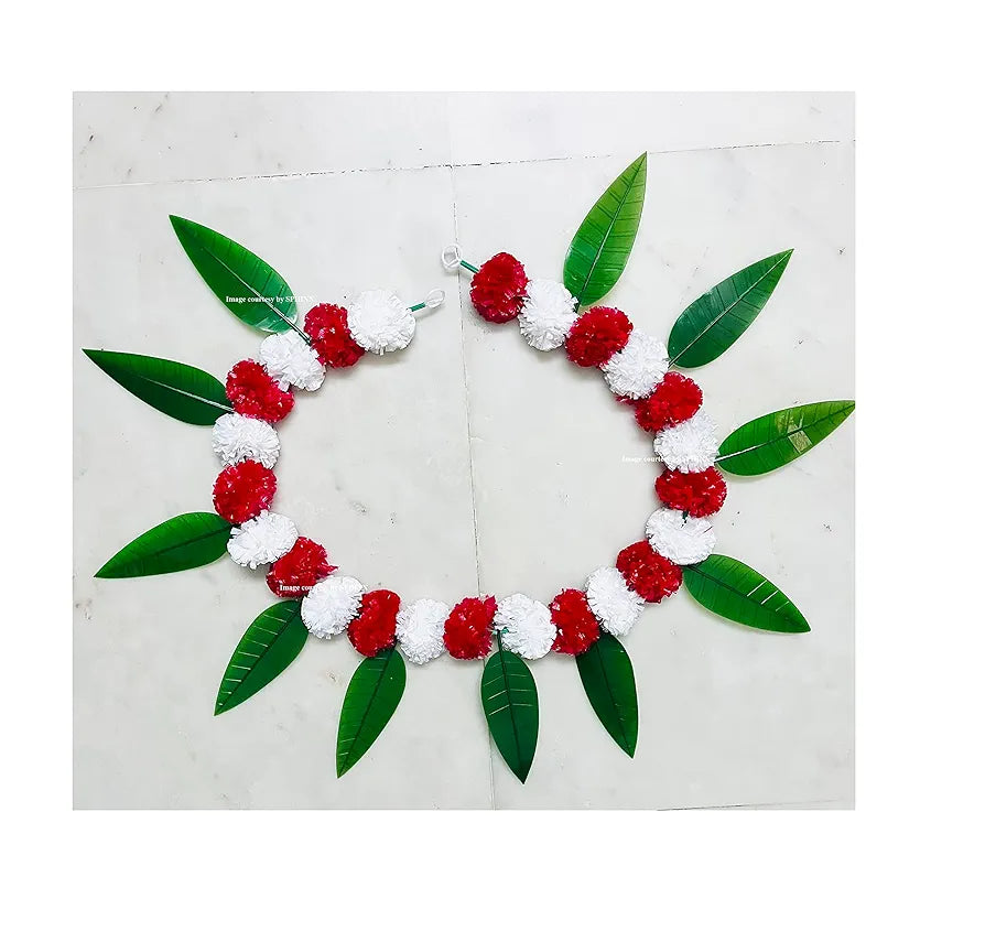SPHINX Artificial Marigold &Mango Leaves Simple Door-Window toran/Door hangings/Festive Decorations - Approx.100 cms/40 Inches/3.33 Ft. - 