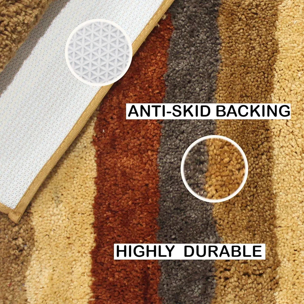 Luxe Home Bath Mat Super Soft Microfiber Non Slip Jericho Bathroom mats Water soak Washable Doormat for Home, Bedroom, Living Room  Pack of 1